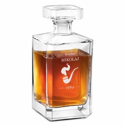 Karafka szklana burbon z grawerem dla konesera