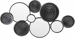 Dekoracja ścienna metalowa lustra 59x113x4 141030