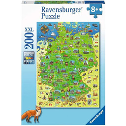 Ravensburger Kinderpuzzle - Bunte Deutschlandkarte - 200 Teile