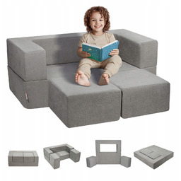 Modułowa kanapa dla dzieci 4 części Diy ciemnoszara
