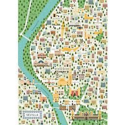Ravensburger - Puzzle: Sewilla mapa, Puzzle 1000 Pieces,