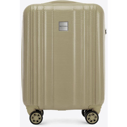 Walizka kabinowa z polikarbonu tłoczona plaster miodu szarobeżowa