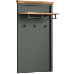 Wieszak ścienny z półką zielony / dąb Evoke