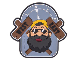 Emblemat Helikon "Beardman Bushcraft"-pvc-szary (od-bmo-rb-19)