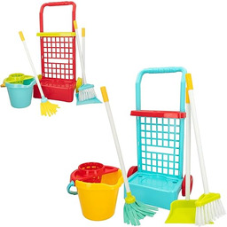 colorbaby 40594 wózek do czyszczenia z wiaderkiem, mopem