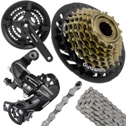 Shimano Zestaw Napęd rowerowy Korba TY301 + wolnobieg