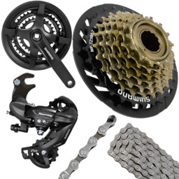 Shimano Zestaw napęd rowerowy Korba FC-TY301 + wolnobieg