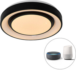 QAZQA Nowoczesna lampa sufitowa czarna 38 cm