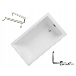 Polska wanna Polimat prostokątna Capri 100x70 cm syfon