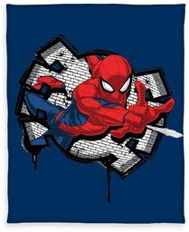 Koc dziecięcy 130x170 Spiderman granatowy polarowy H24