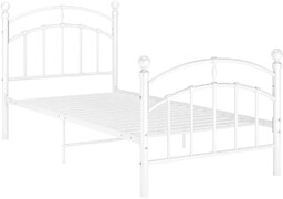 Elior Białe metalowe łóżko pojedyncze 90x200 cm -