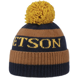 Czapka z Pomponem Classic by Stetson, brązowo-niebieski, One