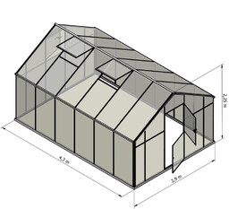 Emaga Szklarnia Sanus XL-12 wymiar 2,9x4,3m H=2,25m 12,5m2