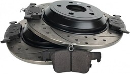 Tylne klocki + WIERCONE NACINANE tarcze hamulcowe 302mm