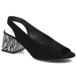 Chebello Czarne Sandały Stylowe Buty Damskie