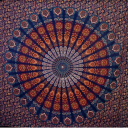 XXL Indyjska Narzuta Zasłona Obrus Mandala 210x230