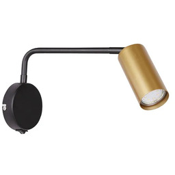 Lumes Czarno-złoty kinkiet ścienny z włącznikiem - V179