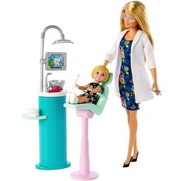 Barbie, lalka Dentystka, zestaw, DHB63/FXP16