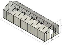 Emaga Szklarnia Sanus XL-24 wymiar 2,9x8,5m H=2,25m 24,6m2