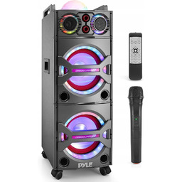 Głośnik Przenośny Duży Mocny 2000W Pilot Karaoke Kula