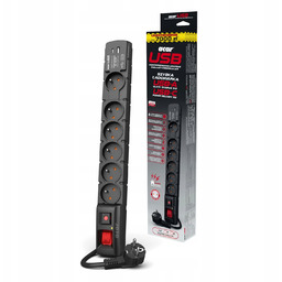 Acar Usb A+c (szybka ładowarka) 1,5M 6 Gniazd