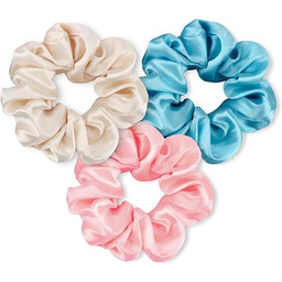 GlasFlength Gumki do włosów, jedwabne Scrunchies, 3 sztuki,