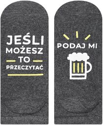 Szare skarpetki z napisami SOXO bawełniane