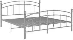 Elior Szare metalowe łóżko w stylu vintage 200x200