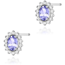 Złote kolczyki Tanzanit 2 x 0,40ct białe złoto