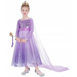 Strój sukienka Elsa Kraina Lodu 2 fioletowa 134