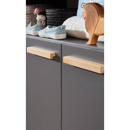 Szafa trzydrzwiowa szara mat 130 x 190 cm