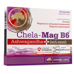 OLIMP CHELA-MAG B6 Ashwagandha + żeń-szeń, 30 kapsułek