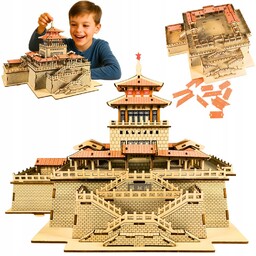 PUZZLE drewniane 3D układanka JIEFANG PAVILION dla dzieci