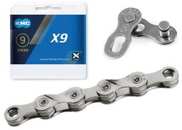 Łańcuch KMC X9, niklowany, 114 ogniw, 6,6 mm,