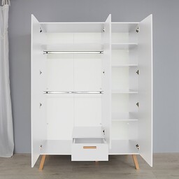 Szafa trzydrzwiowa biała mat 130 x 190 cm