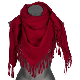 Chusta damska bawełniana jednokolorowa na prezent z frędzlami