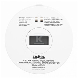 Czujnik tlenku węgla i dymu - Zamel Gardi
