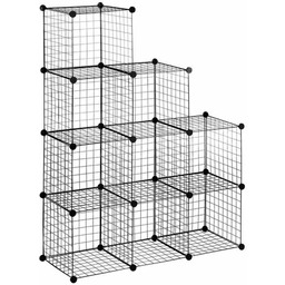 Zestaw 9 pudełek modułowych Homcom 105x35x105cm, kolor czarny