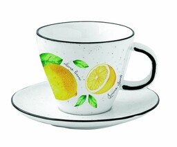 FILIŻANKA PORCELANOWA ze SPODKIEM - AMALFI Cytryny 250