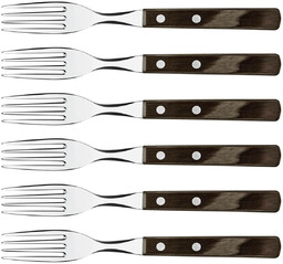 TRAMONTINA Widelec do steków brązowy, CHURRASCO, 6 sztuk