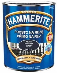 Hammerite farba na rdzę Połysk Grafitowy 2,5L