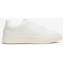 Męskie sneakersy ze skóry naturalnej wsuwane złamana biel