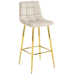 Edinos Beżowy hoker welurowy glamour L0-C55