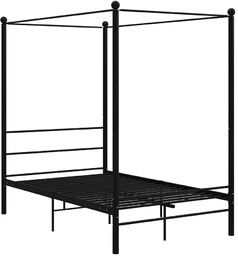 Elior Czarne łóżko z baldachimem z metalu 120x200