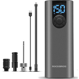Rockbros Elektryczna pompka do roweru z wyświetlaczem LED,