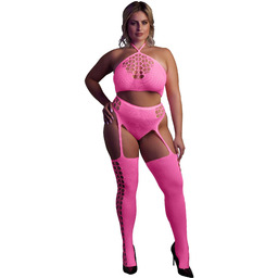 Two Piece with Crop Top and Stockings XL/XXXXL