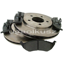 Przednie tarcze oraz klocki hamulcowe Dodge Caravan 1996-2000