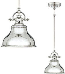 Elstead Lighting Wisząca lampa industrialna QZ-EMERY-P-S-IS srebrna salonowa