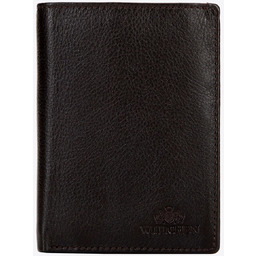 Męski portfel skórzany z podszewką RFID brązowy