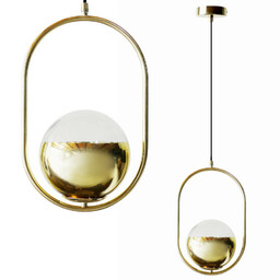 Auhilon Wisząca lampa salonowa Vouge szklana kula biała